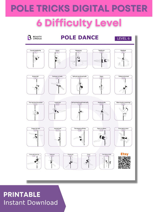 Pole Dance Poster Digital (PDF) - 6 level (Плакат полденс)