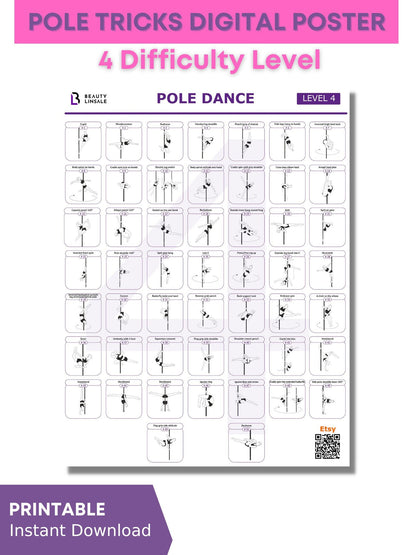 Pole Dance Poster Digital (PDF) - 4 level (Плакат полденс)