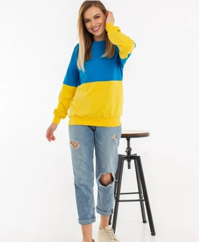 Ukraine Flag Sweatshirt from Ukrainian Sellers (Світшот прапор жін.)