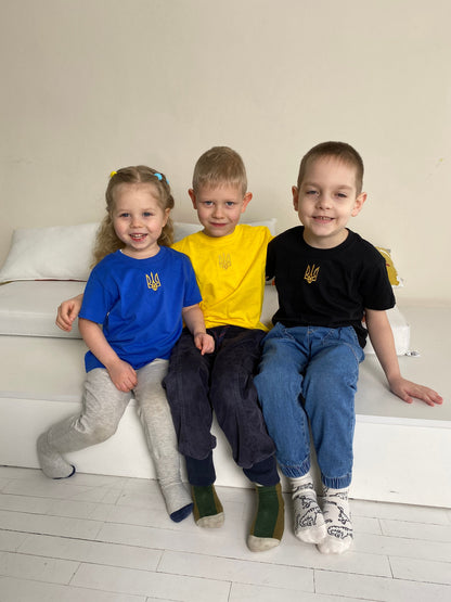 Zelensky Shirt with Embroidered Trident for Young Patriots (Футболка дитяча)