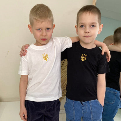 Zelensky Shirt with Embroidered Trident for Young Patriots (Футболка дитяча)