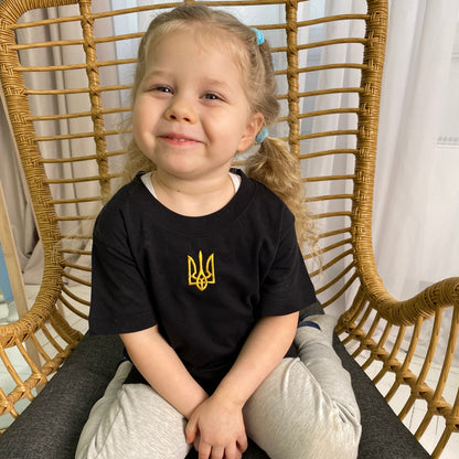 Zelensky Shirt with Embroidered Trident for Young Patriots (Футболка дитяча)