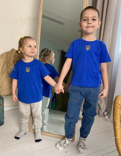 Zelensky Shirt with Embroidered Trident for Young Patriots (Футболка дитяча)