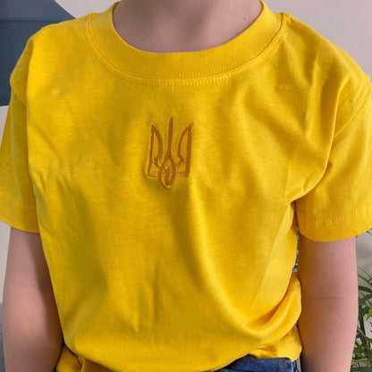 Zelensky Shirt with Embroidered Trident for Young Patriots (Футболка дитяча)