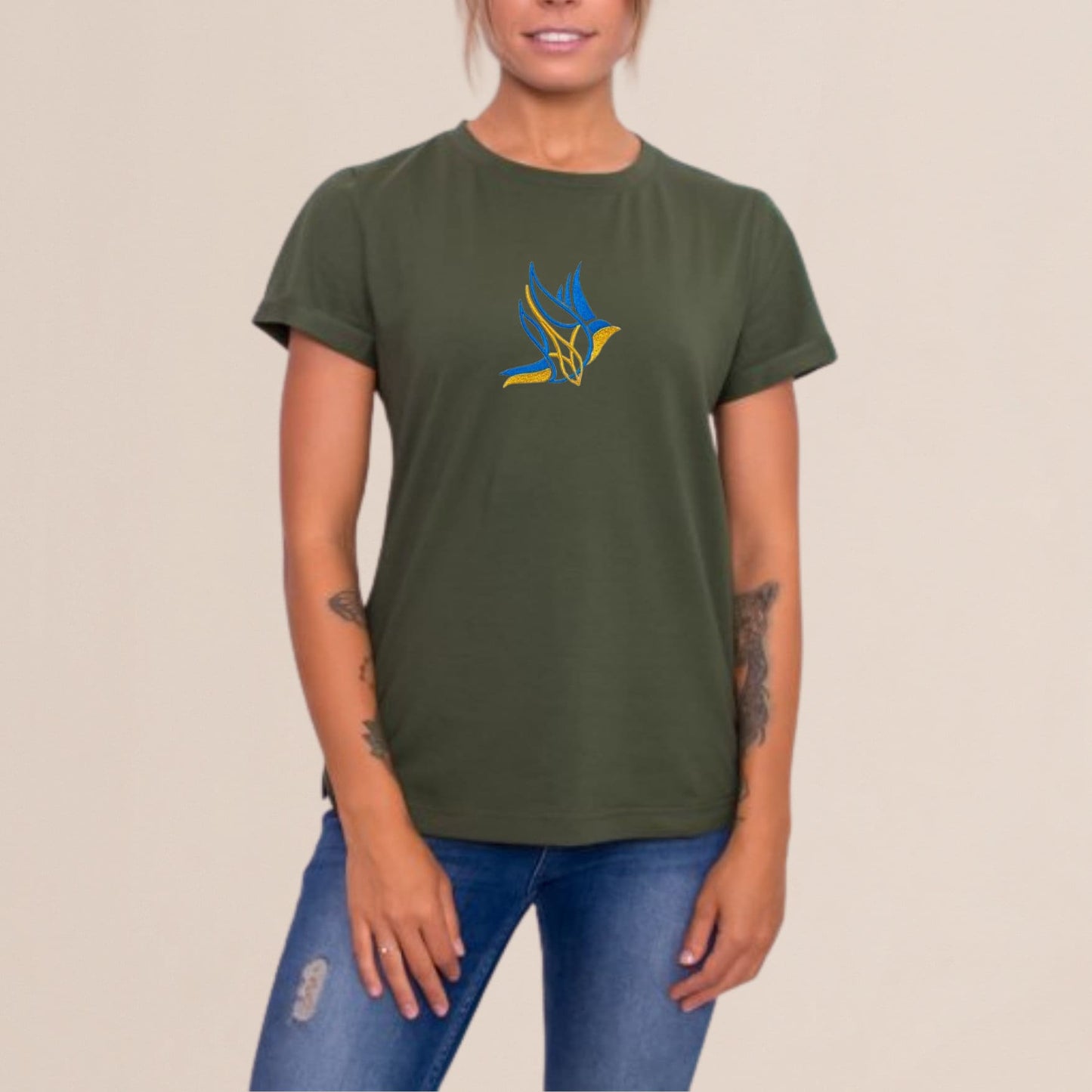 Ukraine Peace Dove T Shirt from Ukraine Sellers | Ukrainian Embroidered Peace Symbol Made in Ukraine | Ukraine Shirt | Peace Shirt