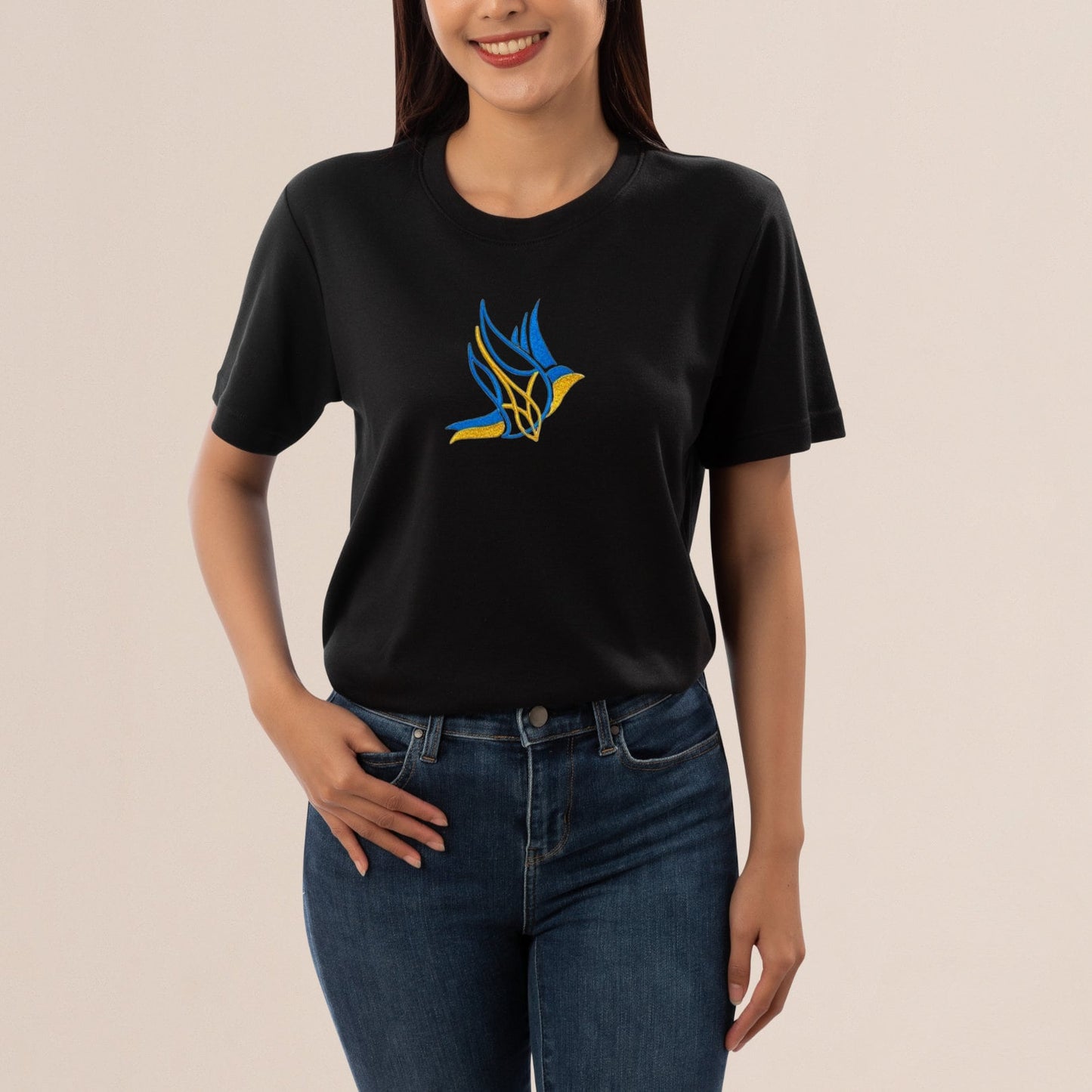 Ukrainian Embroidered Peace Symbol Shirt Made in Ukraine | Ukraine Peace Dove T Shirt from Ukraine Sellers | Ukraine Shirt | Peace Shirt