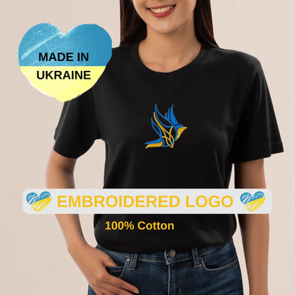 Ukrainian Embroidered Peace Symbol Shirt Made in Ukraine (Футболка жін.)