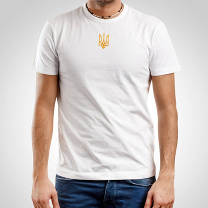 Zelensky T-shirt Made in Ukraine | Ukraine Shirt with an Embroidered Ukrainian Tryzub (Футболка чол.)