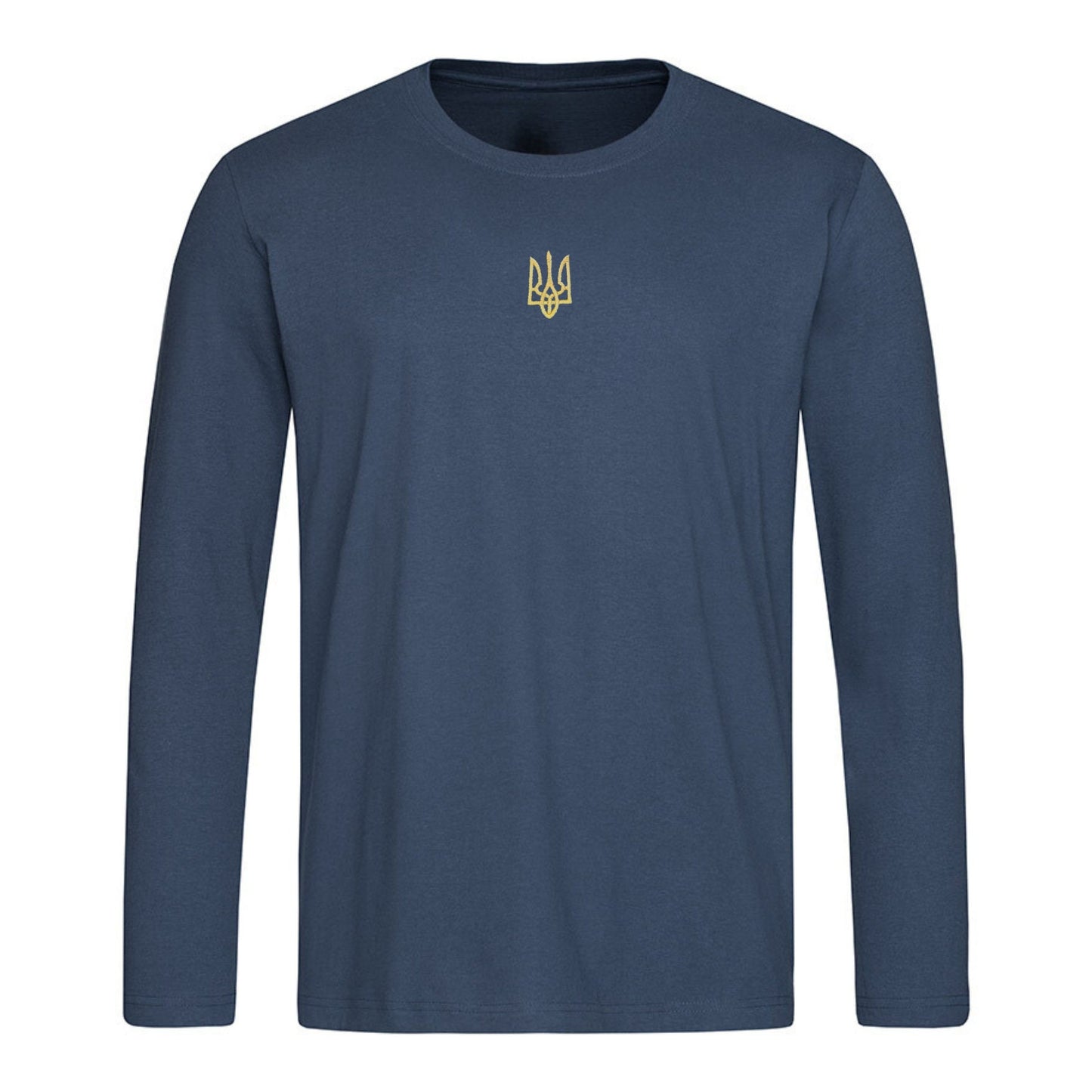 Ukraine Shirt long sleeve With Embroidered Trident from Ukraine Sellers | Zelensky Tshirt | Ukraine Coat of Arms Shirt Embroidery | Tryzub