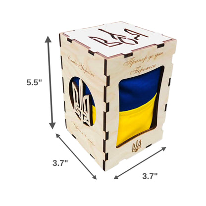 Ukrainian Flag in Gift Wooden Box (Прапор України)