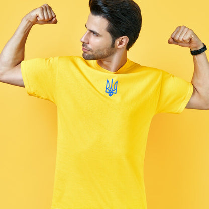 Set of 2 Ukrainian T Shirts With Ukrainian Tryzub Embroidered (Набір футболок патріотичний)
