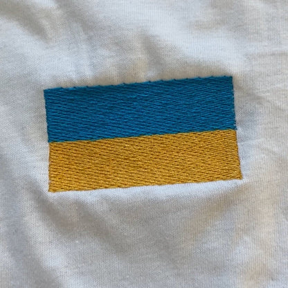 Ukrainian T Shirt with Embroidered Ukrainian Flag (Футболка чол.)
