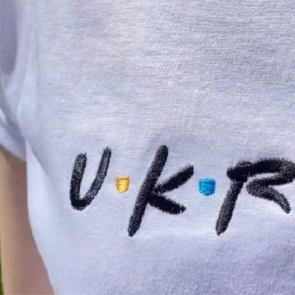 Stylish Ukrainian T Shirts With Embroidered 'Ukraine' for women (Футболка жін.)