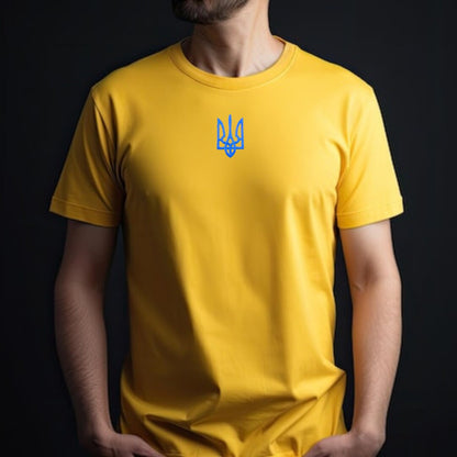 Set of 2 Ukrainian T Shirts With Ukrainian Tryzub Embroidered (Набір футболок патріотичний)