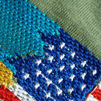 Womens Ukraine Shirt with American & Ukrainian Flag Embroidery (Футболка жін.)