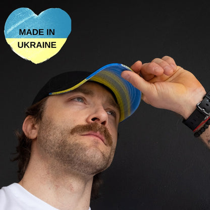 Baseball Ukrainian Hat With a Bright Accent in Ukrainian Flag Colors (Кепка прапор)