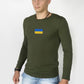 Ukrainian Long Sleeve with Embroidered Ukraine Flag (Футболка чол.)