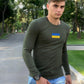 Ukrainian Long Sleeve with Embroidered Ukraine Flag (Футболка чол.)