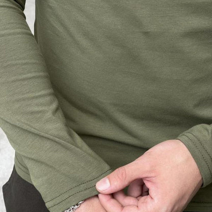 Ukrainian Long Sleeve with Embroidered Ukraine Flag (Футболка чол.)