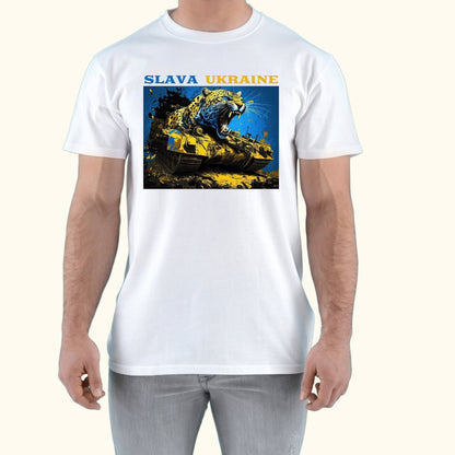 Ukrainian T Shirt with Print Tank and Leopard (Футболка чол.)