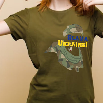 Women's Ukrainian T Shirt with ZSU Hero Print (Футболка жін.)