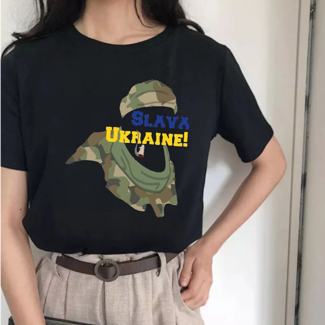 Women's Ukrainian T Shirt with ZSU Hero Print