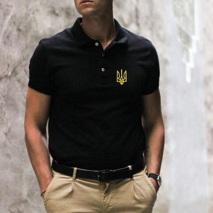 Ukrainian Embroidered Shirt with Trident (Футболка чол.)