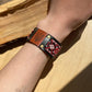 Handmade Ukrainian Leather Bracelet with Trident and Ukrainian Ornament