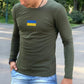 Ukrainian Long Sleeve with Embroidered Ukraine Flag (Футболка чол.)