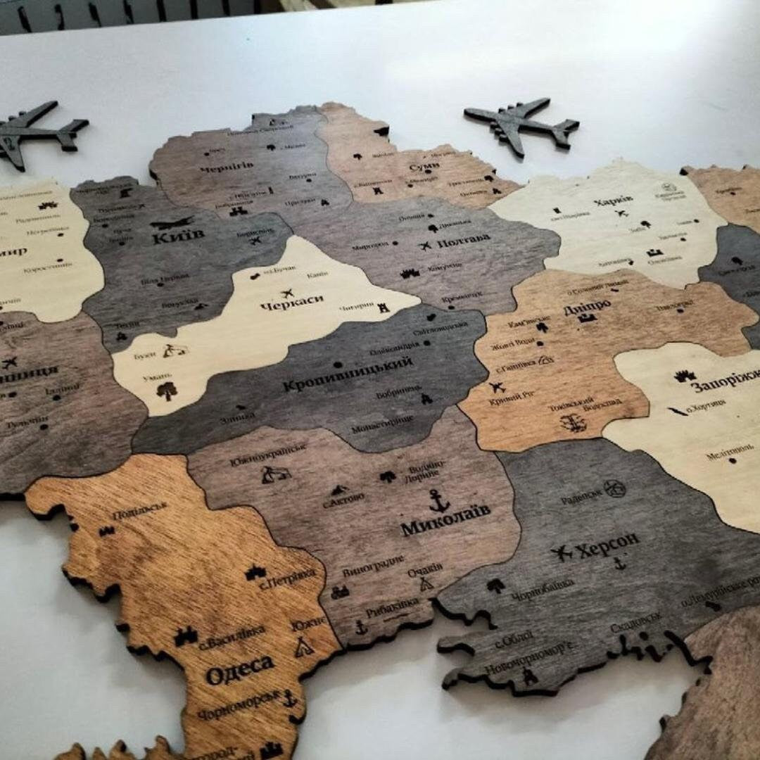 Wooden Wall Puzzle Map of Ukraine