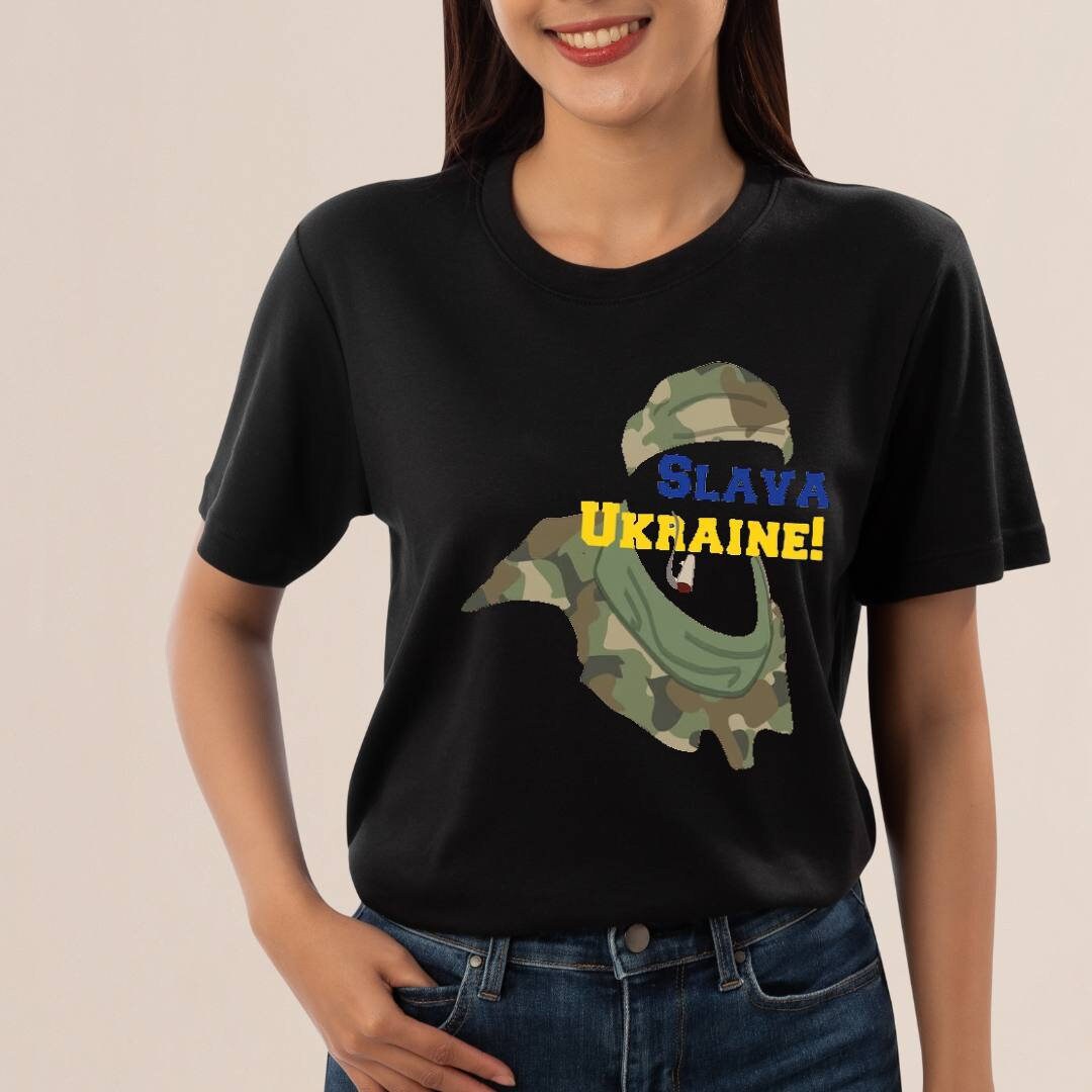 Women's Ukrainian T Shirt with ZSU Hero Print