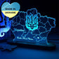 Beautiful Nightlight Ukraine Map