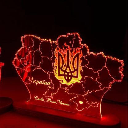 Beautiful Nightlight Ukraine Map (Нічник Україна)