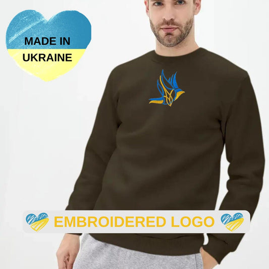 Ukrainian Sweatshirt for Men with Dove of Peace Embroidery