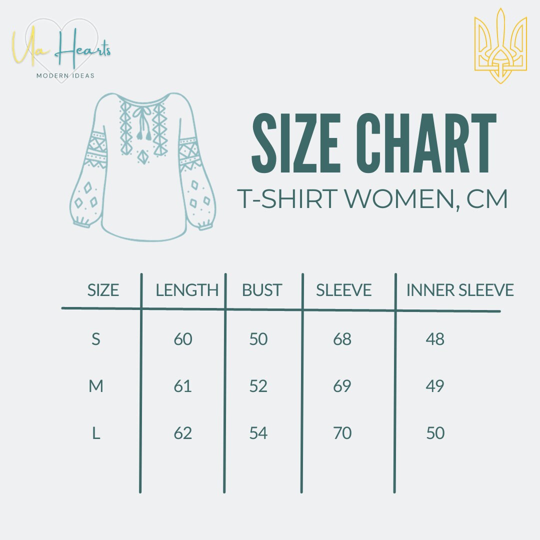 the size chart for a women&#39;s shirt