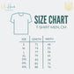 the size chart for a t - shirt for men