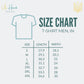 the size chart for a t - shirt for men