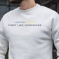 a man wearing a white sweatshirt with the words fight like ukraines printed on it