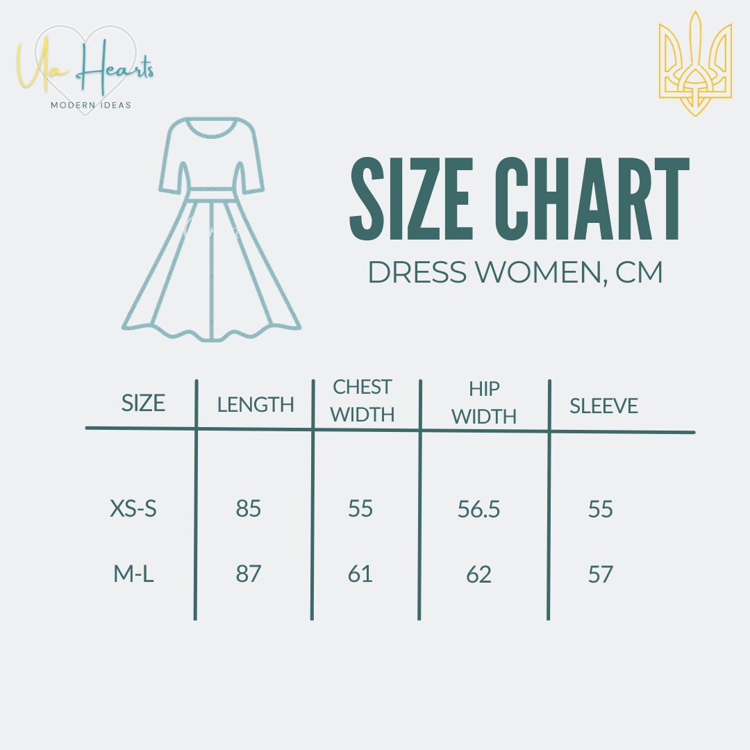 the size chart for a women&#39;s dress