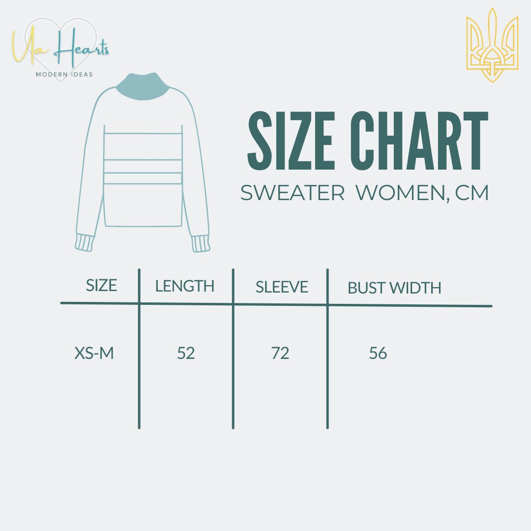 the size chart for a women&#39;s sweater