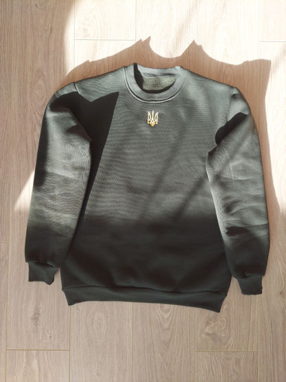 Zelensky Sweatshirt with Embroidered Ukrainian Tryzub. (Світшот чол.)